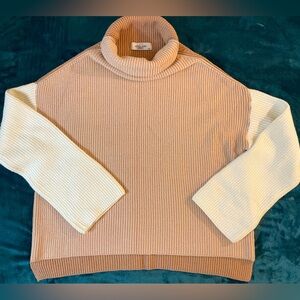 Carly Jean Los Angeles Sweater Color block S/M Cowl Neck Turtleneck
